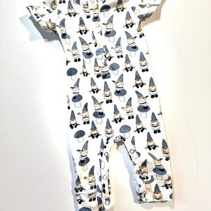 (SOLD) KATE QUINN Cotton shirtsleeve gnome romper
